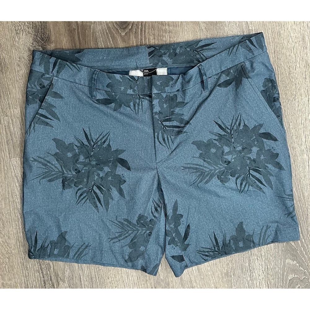 All In Motion Shorts Mens 40 Blue Tropical Lightweight Casual Stretch Shorts
